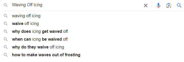 Waving Off Icing
