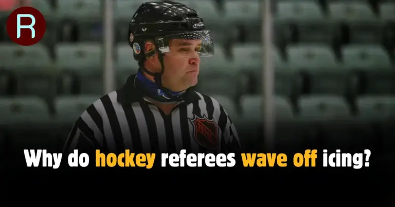 Why do hockey referees wave off icing?